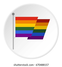 Flag LGBT icon in flat circle isolated vector illustration for web