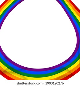 Icono de la bandera LGBT, marco redondo. Diseño de plantilla, ilustración vectorial. El amor gana. Símbolo del logo LGBT en colores arcoiris. Colección del orgullo gay.