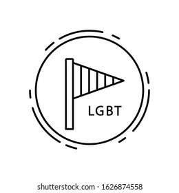 Flag, lgbt icon. Simple line, outline vector sexual minoritie icons in circle for ui and ux, website or mobile application