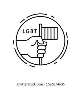 Flag, lgbt icon. Simple line, outline vector sexual minoritie icons in circle for ui and ux, website or mobile application