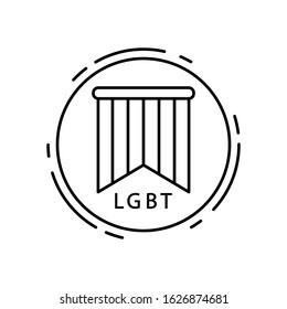 Flag, lgbt icon. Simple line, outline vector sexual minoritie icons in circle for ui and ux, website or mobile application