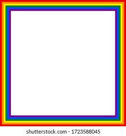 Flag LGBT icon, squared frame. Template design, vector illustration. Love wins. LGBT logo symbol in rainbow colors. Gay pride collection.
