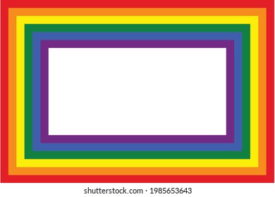 Flag LGBT icon, squared frame. Template design, vector illustration. Love wins. LGBT symbol in rainbow colors. Gay pride collection. Copy space.