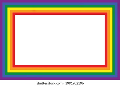 Flag LGBT Icon, Quadrat Frame. Vorlagendesign, Vektorgrafik. Die Liebe gewinnt. LGBT Symbol in Regenbogenfarben. Gay-Pride-Kollektion. Kopiert Platz.