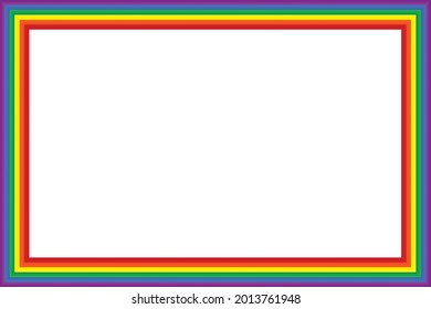 Flag LGBT icon, squared frame. Template design, vector illustration. Love wins. LGBT symbol in rainbow colors. Gay pride collection. Copy space.