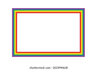 Flag LGBT icon, squared frame. Template design, vector illustration. Love wins. LGBT symbol in rainbow colors. Gay pride collection. Copy space.