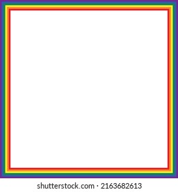 Icono de la bandera LGBT, marco cuadrado. Diseño de plantilla, ilustración vectorial. El amor gana. Símbolo LGBT en colores arcoiris. Colección del orgullo gay. Copiar espacio.