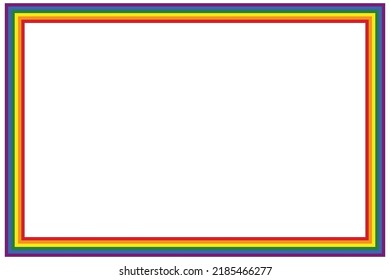 Icono de la bandera LGBT, marco cuadrado. Diseño de plantilla, ilustración vectorial. El amor gana. Símbolo LGBT en colores arcoiris. Colección del orgullo gay. Copiar espacio.