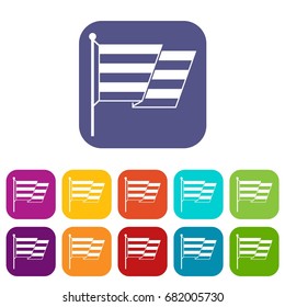 Flag LGBT icons set vector illustration in flat style in colors red, blue, green, and other