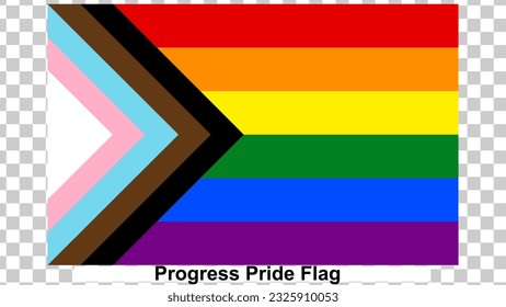bandera del progreso LGBT, arcoiris del orgullo aislado en un icono de color original de fondo transparente. ilustración vectorial. 
