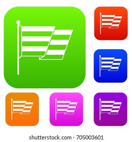 Flag LGBT set icon in different colors isolated vector illustration. Premium collection