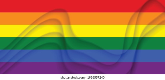Flag LGBT squared icon, badge or button. Template design, vector illustration. Love wins. LGBT symbol in rainbow colors. Gay pride textile background.