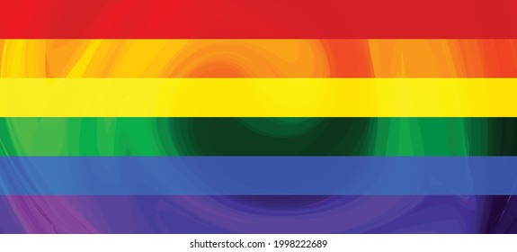 Flag LGBT squared icon, badge or button. Template design, vector illustration. Love wins. LGBT symbol in rainbow colors. Gay pride textile background.