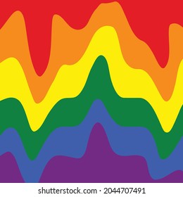 Flag LGBT squared icon, badge or button. Template design, vector illustration. Love wins. LGBT symbol in rainbow colors. Gay pride textile background.