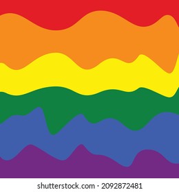 Flag LGBT squared icon, badge or button. Template design, vector illustration. Love wins. LGBT symbol in rainbow colors. Gay pride textile background.