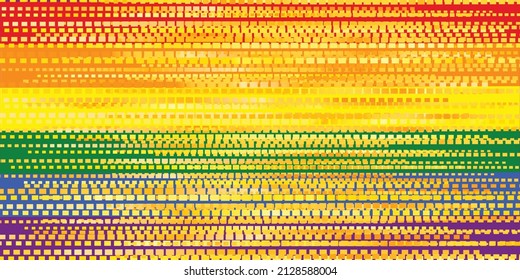 Flag LGBT squared icon, badge or button. Template design, vector illustration. Love wins. LGBT symbol in rainbow colors. Gay pride textile background.