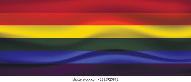 Flag LGBT squared icon, badge or button. Template design, vector illustration. Love wins. LGBT symbol in rainbow colors. Gay pride textile background.