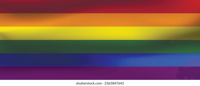 Flag LGBT squared icon, badge or button. Template design, vector illustration. Love wins. LGBT symbol in rainbow colors. Gay pride textile background.
