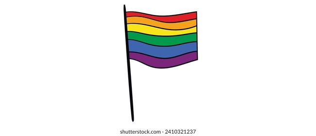 Flag LGBT squared icon, badge or button. Template design, vector illustration. Love wins. LGBT symbol in rainbow colors. Gay pride textile background.