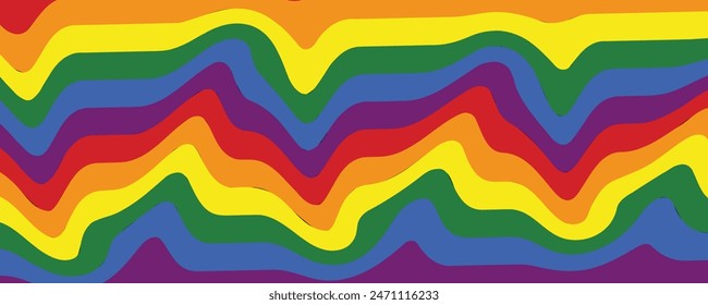 Bandera LGBT cuadrada, insignia o Botón. Diseño de Plantilla, Ilustración vectorial. El amor gana. Símbolo LGBT en colores arcoíris. Orgullo gay de fondo textil.