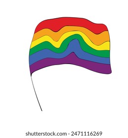 Bandera LGBT cuadrada, insignia o Botón. Diseño de Plantilla, Ilustración vectorial. El amor gana. Símbolo LGBT en colores arcoíris. Orgullo gay de fondo textil.