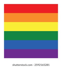 Flag LGBT squared icon, badge or button. Template design, vector illustration. Love wins. LGBT symbol in rainbow colors. Gay pride textile background.