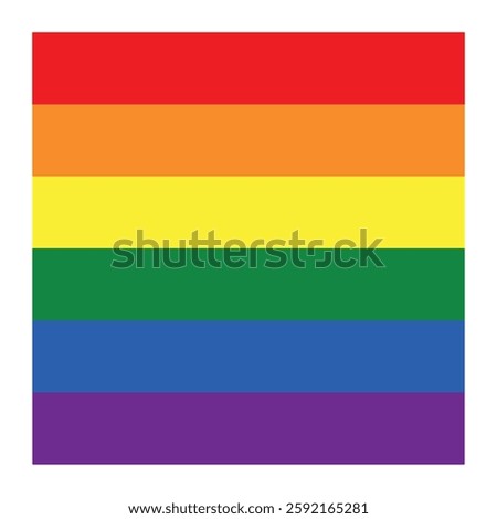 Flag LGBT squared icon, badge or button. Template design, vector illustration. Love wins. LGBT symbol in rainbow colors. Gay pride textile background.