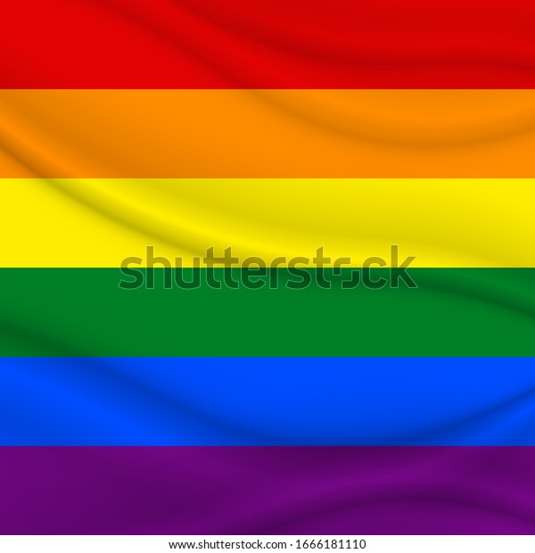 Flag Lgbt Squared Icon Badge Button Stock Vector Royalty Free