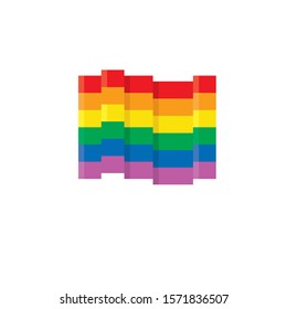 flag of lgbt. Tolerance concept. Pixel art. 8 bit video game. 8-bit sprite. Design for websites, web design, mobile app, logo and sticker. 8-bit. Video game sprite.