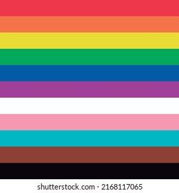 Flag of the lgbtq + movement with rectangles of colors of the rainbow vector