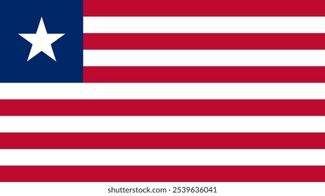 Fahne von Liberia, 16:9 Format, Liberia Fahne, Vektorbilder