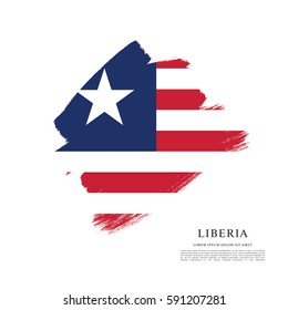 Flag of Liberia, brush stroke background