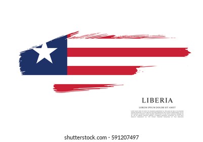 Flag of Liberia, brush stroke background
