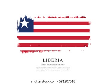 Flag of Liberia, brush stroke background