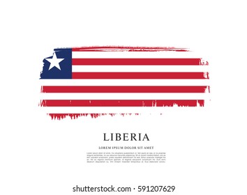 Flag of Liberia, brush stroke background