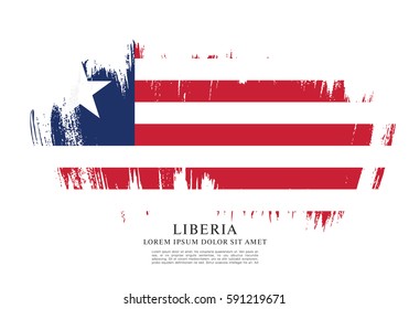 Flag of Liberia, brush stroke background