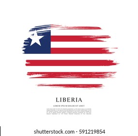Flag of Liberia, brush stroke background