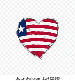 Flag Of Liberia in love texture brush  with transparent background, vector illustration in eps file