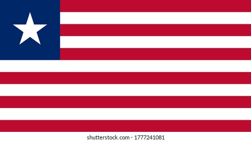 Bandera de Liberia, bandera de la República Nacional de Liberia, la capital es Monrovia.