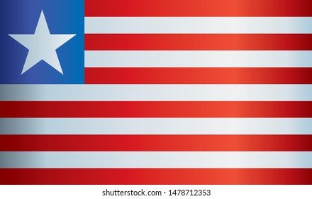 Flag of Liberia, Republic of Liberia is a country on the West African coast. Template for award design, an official document with the flag of Liberia. Bright, colorful vector illustration.