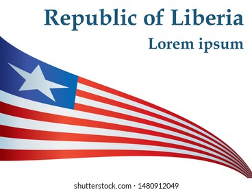 Flag of Liberia, Republic of Liberia is a country on the West African coast. Template for award design, an official document with the flag of Liberia. Bright, colorful vector illustration.