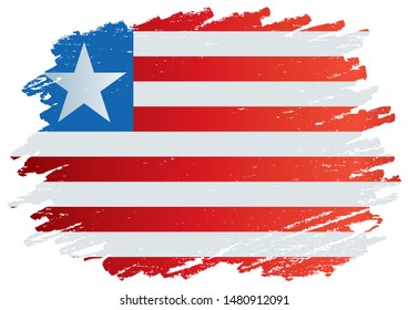 Flag of Liberia, Republic of Liberia is a country on the West African coast. Template for award design, an official document with the flag of Liberia. Bright, colorful vector illustration.