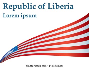 Flag of Liberia, Republic of Liberia is a country on the West African coast. Template for award design, an official document with the flag of Liberia. Bright, colorful vector illustration.