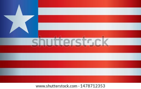 Flag of Liberia, Republic of Liberia is a country on the West African coast. Template for award design, an official document with the flag of Liberia. Bright, colorful vector illustration.