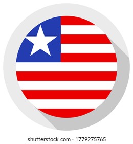 Flagge Liberias, runde Form Symbol auf weißem Hintergrund, Vektorgrafik