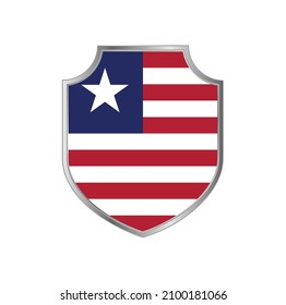 Bandera de Liberia con marco plateado