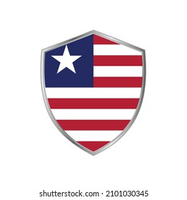 Bandera de Liberia con marco plateado