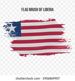 Flag Of Liberia in texture brush  with transparent background, vector illustration in eps file