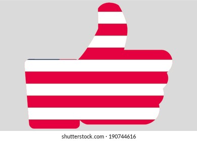 The flag of Liberia in a Thumbs Up Icon