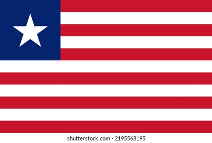 Bandera de Liberia. Ilustración vectorial.